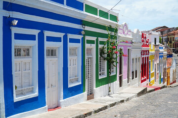 Historic street view of Olinda, UNESCO World Heritage Site, Pernambuco, Brazil, South America
