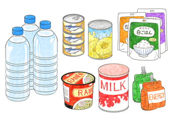 A set of disaster kit (emergency food)