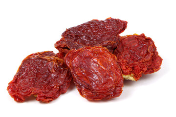 Sun dried tomatoes isolated on a white background. Healthy food. Vegan food