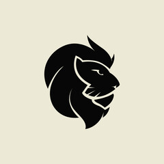 Lion head logo design from the side