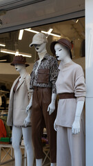 Female mannequins close-up. Fake and taken in clothing store. Close up.