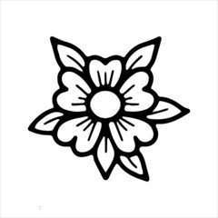 Cute flower in doodle style for different types of decoration, postcards, stickers.