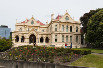 Fototapeta na wymiar Exterior of Parliamentary Library, Wellington, New Zealand.