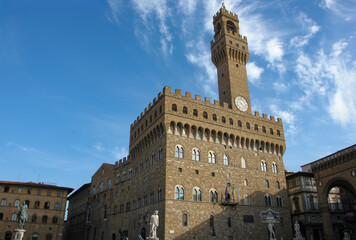 Fototapeta na wymiar フィレンツェの歴史地区にあるヴェッキオ宮殿