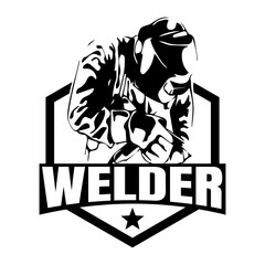Welder illustration sketch design icon logo vector