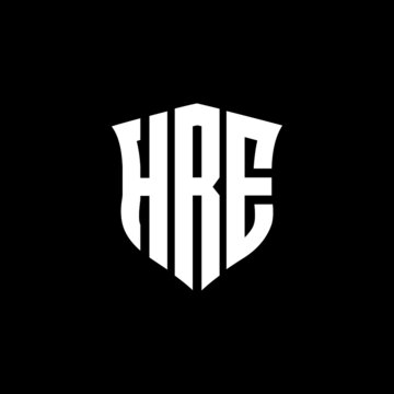 HRE letter logo design with black background in illustrator, vector logo modern alphabet font overlap style. calligraphy designs for logo, Poster, Invitation, etc.