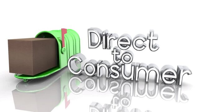 Direct to Consumer Box Mailbox Delivery Buy Sell Product Customer Shipment 3d Animation