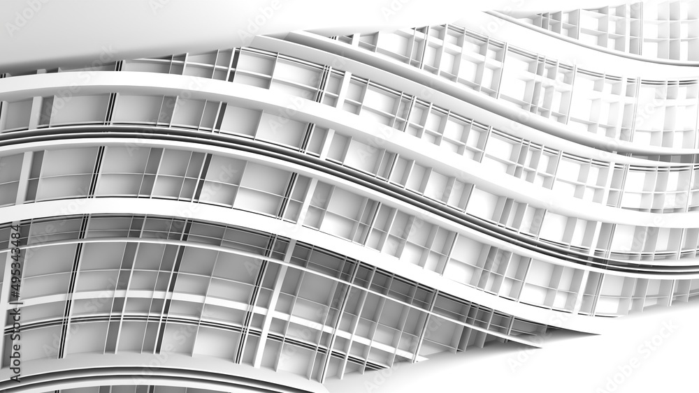 Wall mural abstract background with stripes or curved lines. 3d render