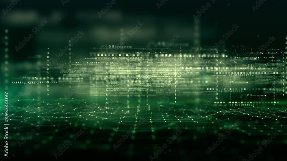 Poster Digital Cyberspace and Digital Data Network Connections. High Speed Internet Connection and Big Data Analysis, Technology Environment Digital Matrix Abstract Background. 3d rendering
