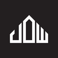 JOW letter logo design on Black background. JOW creative initials letter logo concept. JOW letter design. 
