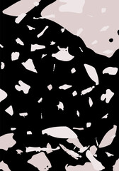 Terrazzo modern abstract template. Black and pink