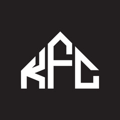 KFC letter logo design on Black background. KFC creative initials letter logo concept. KFC letter design. 
