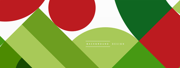 Circle and square geometric background. Round shapes with squares and triangles composition for wallpaper, banner, background or landing