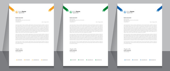 Letterhead Format Template, Business Style Letterhead Design Template. Company Letterhead Template Designs.