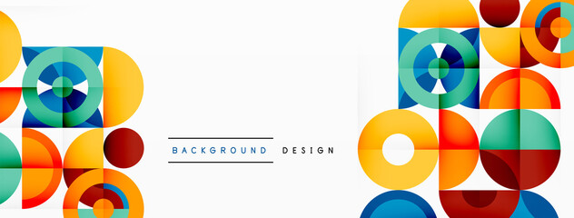 Colorful circle abstract background. Minimal geometric template for wallpaper, banner, presentation