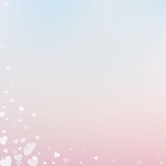 White heart love confettis. Valentine's day corner