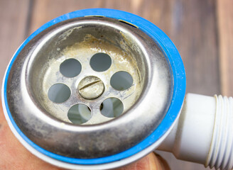 Sink siphon.Plumbing plastic tube. Plumbing drain.