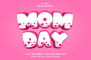 Mom Day 3D Editable Text effect