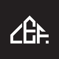CEF letter logo design on Black background. CEF creative initials letter logo concept. CEF letter design. 
