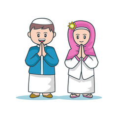 Cute moslem kid ramadan kareem