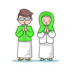 Cute moslem kid ramadan kareem