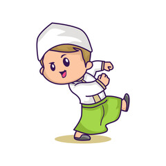 Cute moslem kid ramadan kareem