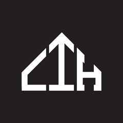 CIH letter logo design on Black background. CIH creative initials letter logo concept. CIH letter design. 