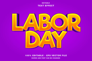 Labor Day 3D Editable Text Effect