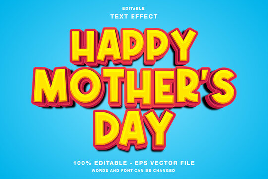 Happy Mother's Day 3D Editable Text Effect