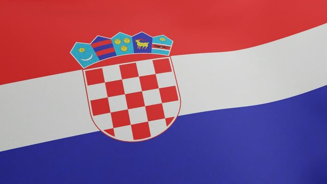National flag of Croatia waving original size and colors 3D Render, Republic of Croatia flag textile, Zastava Hrvatske, Trobojnica with coat of arms Croatia, croatian independence day, Miroslav Sutej