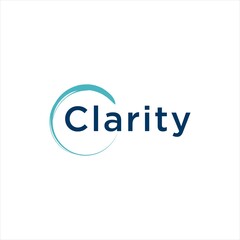 clarity logo design,zen line blue circle vector