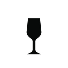 Glass for wine icon flat design silhouette black color isolated.