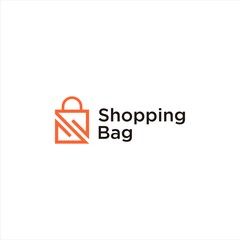 Geometric Shopping Bag Logo Design for Online Shop and Retail Market with Modern Sale and E-Commerce Concept