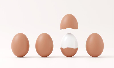 Raw fresh chicken eggs . Closeup macro