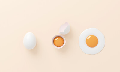 Raw fresh chicken eggs . Closeup macro