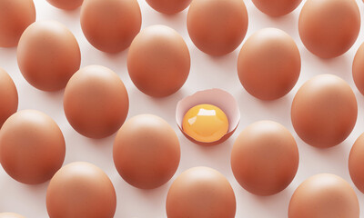 Raw fresh chicken eggs . Closeup macro