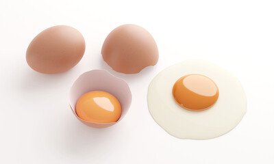 Raw fresh chicken eggs . Closeup macro