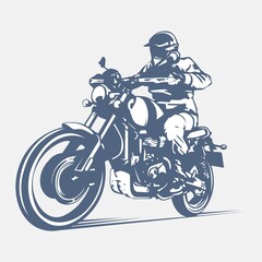 vector illustration of touring man riding a motorbike
