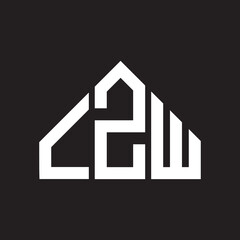 LZW letter logo design on black background. LZW  creative initials letter logo concept. LZW letter design.
