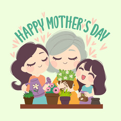 happy mothers day illustration