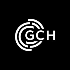 Obraz premium GCH letter logo design on black background. GCH creative initials letter logo concept. GCH letter design.