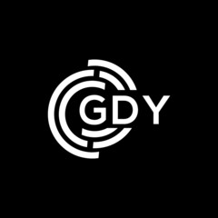 GDY letter logo design on black background. GDY  creative initials letter logo concept. GDY letter design. - obrazy, fototapety, plakaty