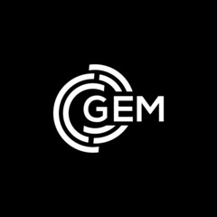 GEM letter logo design on black background. GEM  creative initials letter logo concept. GEM letter design.
