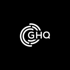 GHQ letter logo design on black background. GHQ  creative initials letter logo concept. GHQ letter design.