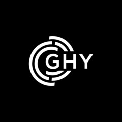 Obraz premium GHY letter logo design on black background. GHY creative initials letter logo concept. GHY letter design.