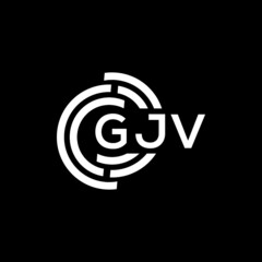 GJV letter logo design on black background. GJV creative initials letter logo concept. GJV letter design. 