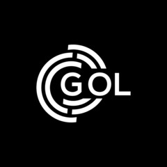 GOL letter logo design on black background. GOL  creative initials letter logo concept. GOL letter design.