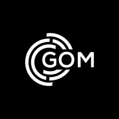 GOM letter logo design on black background. GOM  creative initials letter logo concept. GOM letter design.