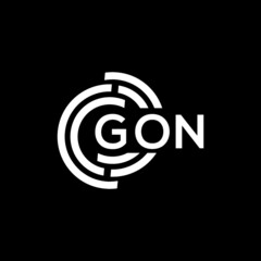 GON letter logo design on black background. GON  creative initials letter logo concept. GON letter design.