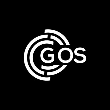 GOS letter logo design on black background. GOS  creative initials letter logo concept. GOS letter design.